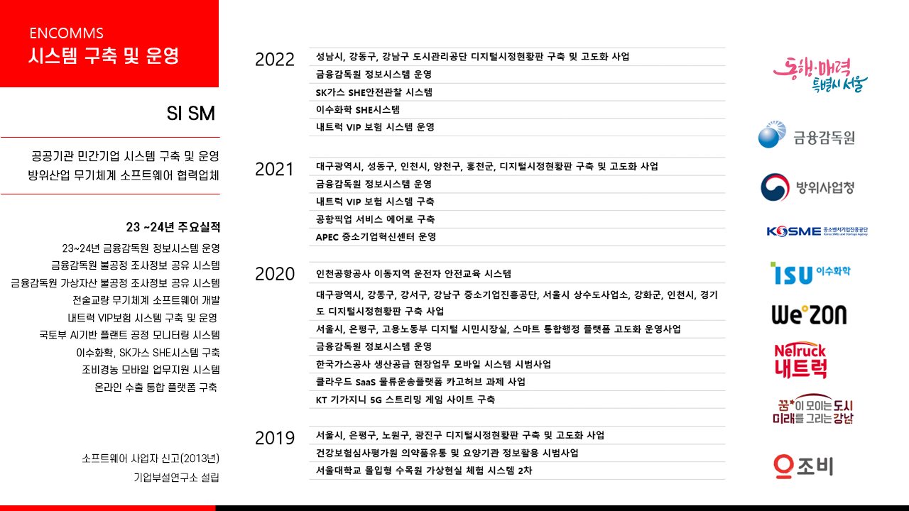 시스템 기획·개발 및 운영 상세